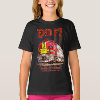 T-shirt EMD F7 Santa Fe Warbonnet with American Flag.