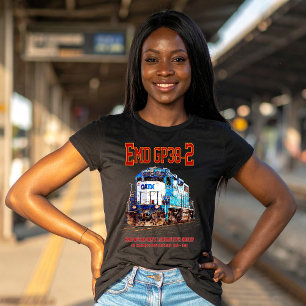 T-shirt EMD GP38-2 Locomotive diesel GATX bleu et blanc