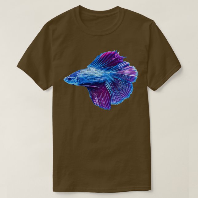 T-shirt Emerald Blue Betta Poisson Siamese (Design devant)