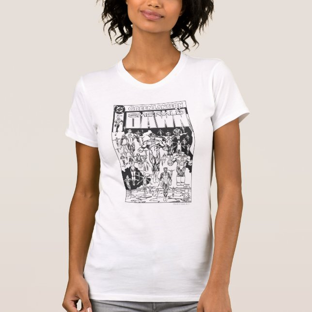 T-shirt Emerald Dawn, noir et blanc (Devant)