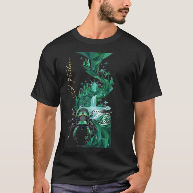 T-shirt “Emerald Island Beetle – Artistic Nature Black  (Devant)