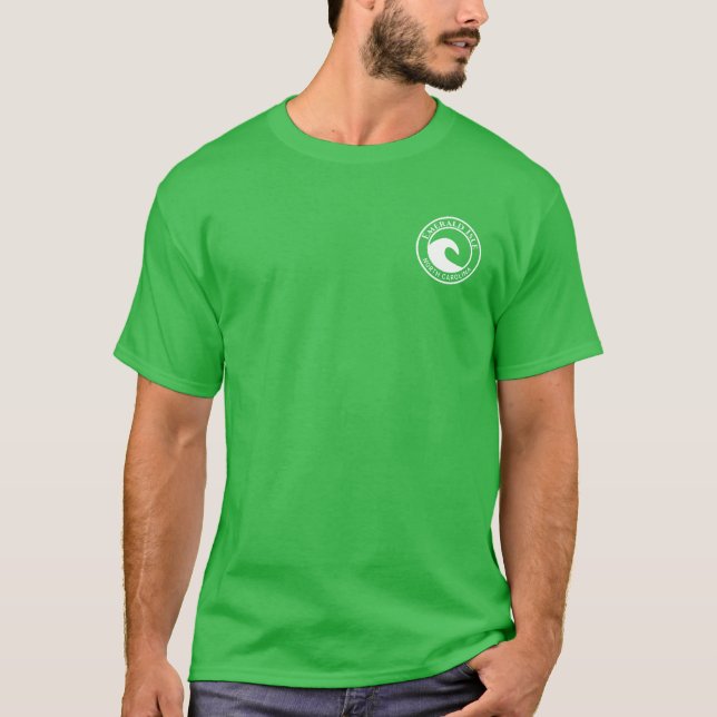 T-shirt Emerald Isle White Ocean Wave Circle Design (Devant)