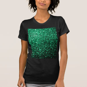 T-shirt Émeraude de parties scintillant verte