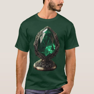 T-shirt Émeraude Gigantesque Dans Le Piédestal En Argent S