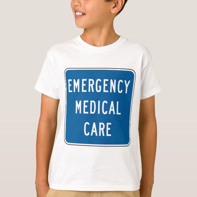 T-shirt Emergency Medical Care Road Sign (Devant)