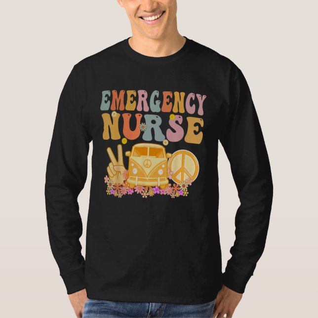 T-shirt Emergency Nurse Week Groovy Appreciation Day For W (Devant)