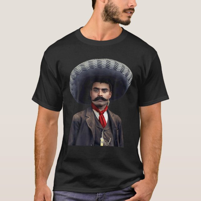 T-shirt Emiliano Zapata Mexique Fameux Portrait Visage (Devant)