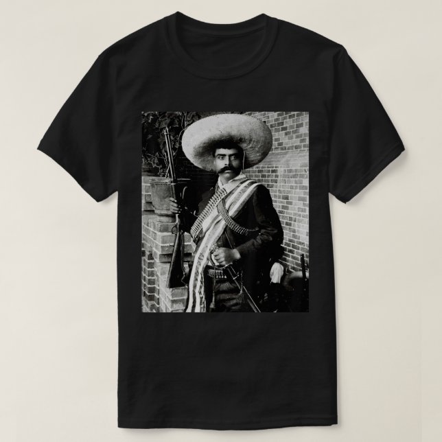 T-shirt Emiliano Zapata Mexique Fameux Visage @ Portrait (Design devant)