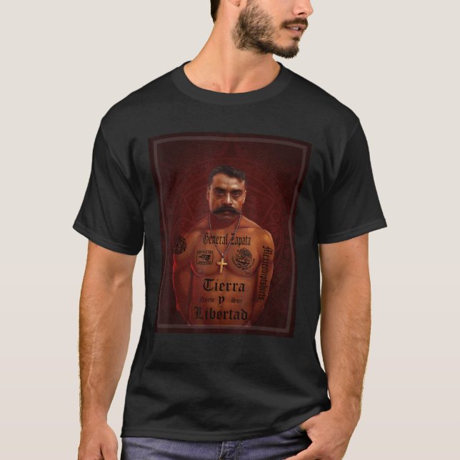 T-SHIRT EMILIANO ZAPATA TIERRA Y LIBERTAD MEXICO T (Devant)