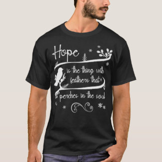 T-shirt Emily Dickinson Hope est la chose avec Feathers Bi