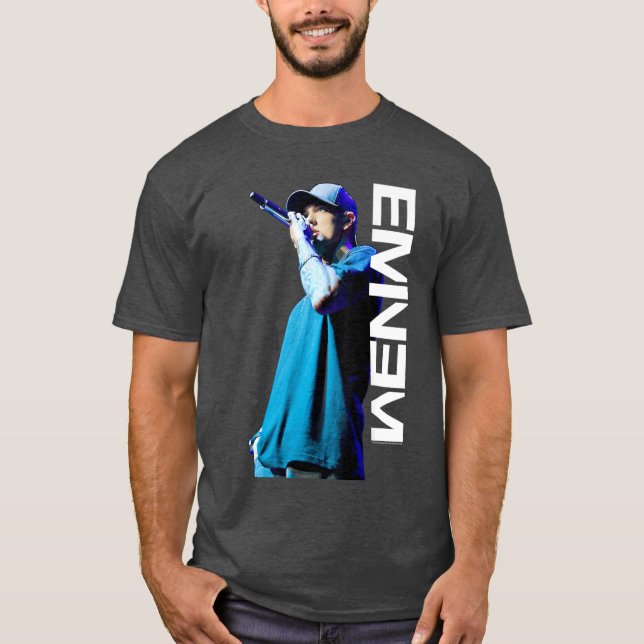 T-shirt Eminem Mic Pose funny (Devant)