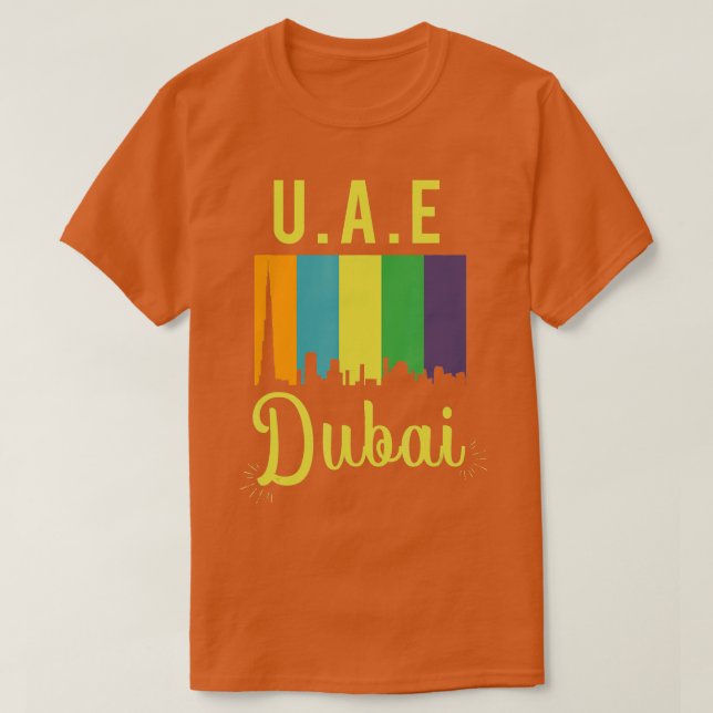T-shirt Émirats arabes unis Abou Dhabi Dubai Skyline H (Design devant)