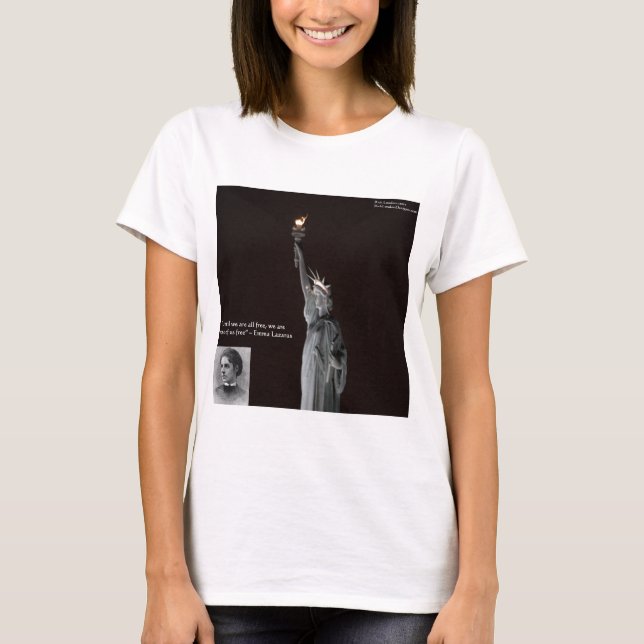 T-shirt Emma Lazarus & Statue De La Liberté Cadeaux & Cart (Devant)