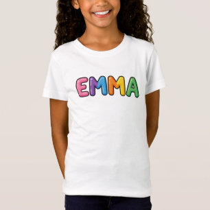 T-Shirt Emma Lettres Bulles Colorées Création de Nom Migno