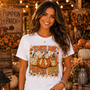 T-shirt Emmène-Moi Au Coin Des Citrouilles Coquette