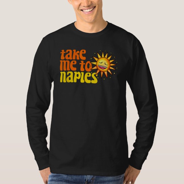 T-shirt Emmenez-Moi À Naples Florida Retro Beach Vacances  (Devant)