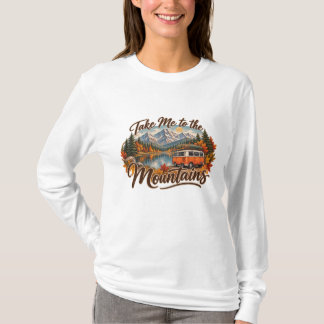 T-shirt Emmenez-Moi dans les Montagnes | Style Affiche de