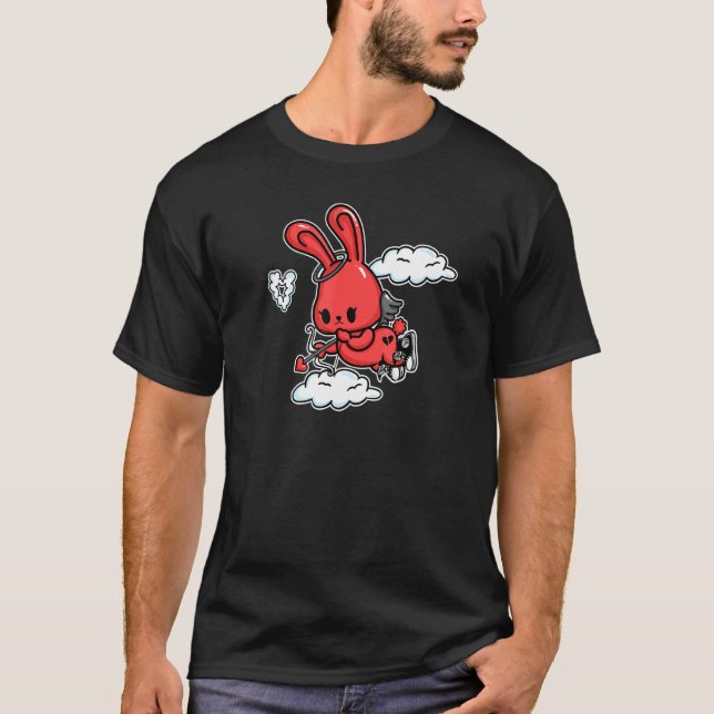 T-shirt Emo Bunny Emo Angel Alt esthétique Soft Goth Valen (Devant)