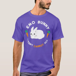 T-shirt Emo Bunny ne carotte pas tout, Drôle mignon Pâques