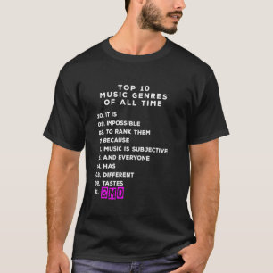 T-shirt Emo disant Emo Emocore Musique Classement Top 10
