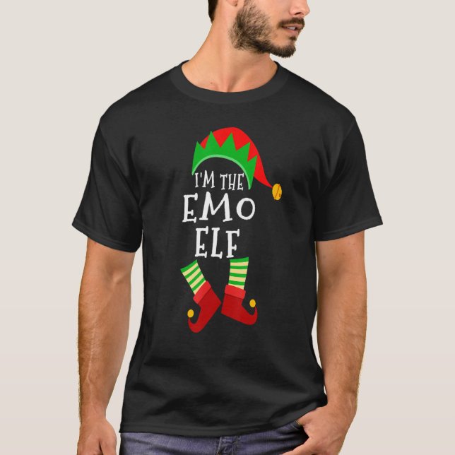 T-shirt Emo Elf Matching Family Group Christmas Elf Party (Devant)
