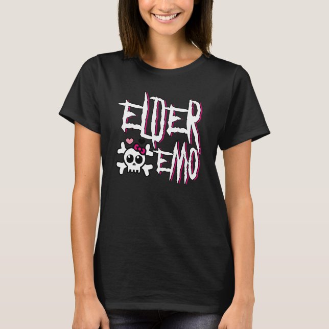 T-shirt Emo Forever Pink Skull 2000s Kid Punk et Elder Emo (Devant)