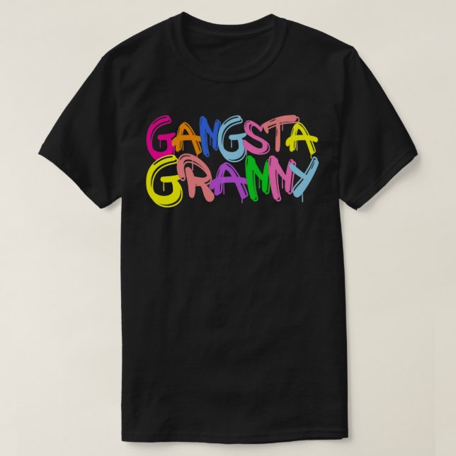 T-shirt Emo Gangsta Granny Gangster Grand-mère Grand-mère (Design devant)