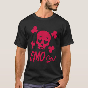 T-shirt Emo Girl Pink Skull Goth Scene Kid Emo Music 2000