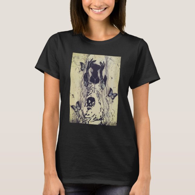 T-shirt Emo punk graphique femmes été graphique crâne crân (Devant)