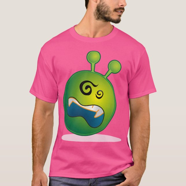T-shirt Emoji, Alien Dizzy Vert (Devant)
