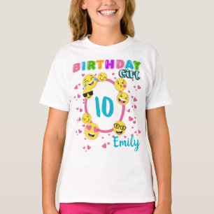 T-shirt Emoji Anniversaire Fille Thème Fête Correspondant