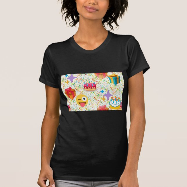T-shirt emoji anniversaire heureux (Devant)