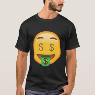 T-shirt Emoji Argent Face Dollar Signes Eyes Emoticon Text