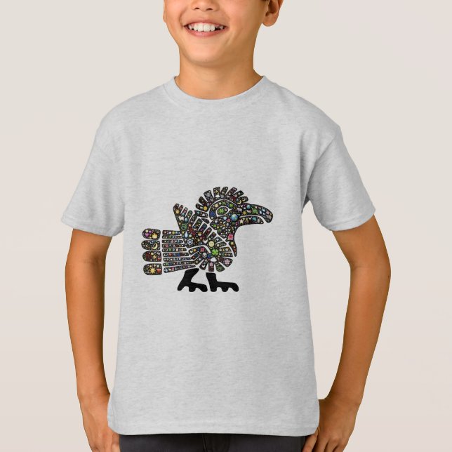 T-shirt Emoji coloré Quetzalcoatl Teotihuacan Mexique (Devant)
