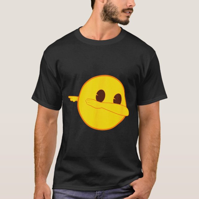 T-shirt Emoji Dab Dabbing Yellow Smile Face  (Devant)