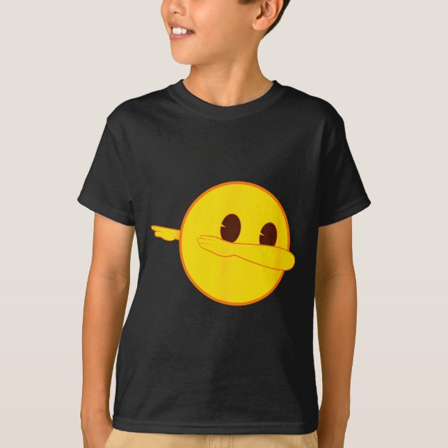T-shirt Emoji Dab Dabbing Yellow Smile Face  (Devant)