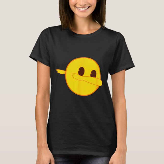 T-shirt Emoji Dab Dabbing Yellow Smile Face  (Devant)