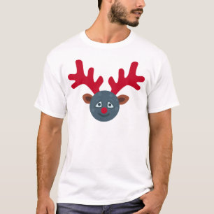 T-shirt emoji de lune de rennes de noël