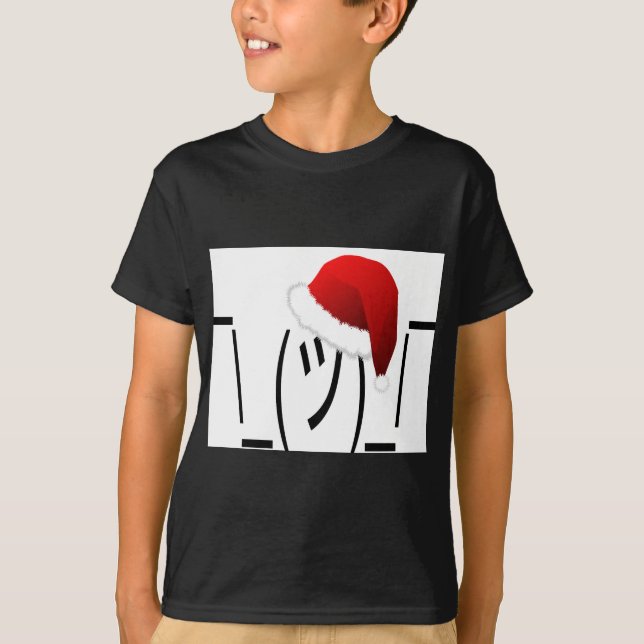 T-shirt emoji de shrug de noël (Devant)