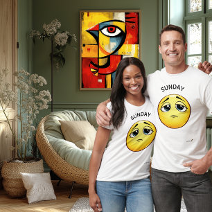 T-shirt Emoji Déçu Humeur du Dimanche Design