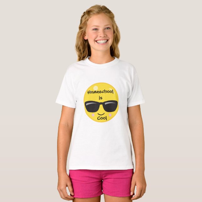 T-shirt Emoji Homeschool est Cool (Devant entier)