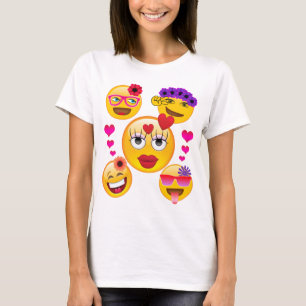 T-shirt Emoji mignon fait face pour des enfants et des