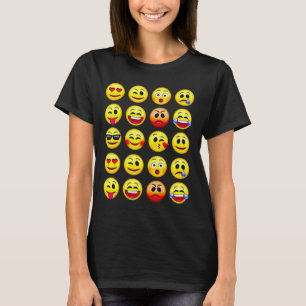 T-shirt Emoji Motif Expressive Visage Femme ZFJG