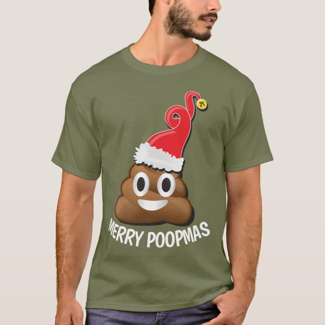 T-shirt Emoji Père Noël poop laide de Noël (Devant)
