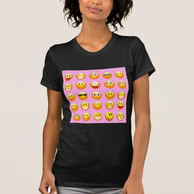 T-shirt émoji rose pastel (Devant)