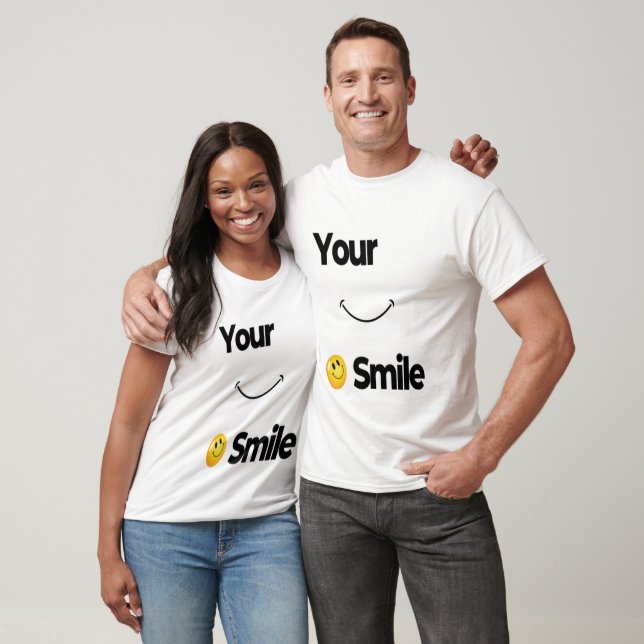T-Shirt Emoji Smile - Sympa White Smile Positivity (Unisexe)