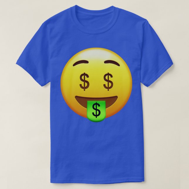 T-shirt Emoji Tirt face à bouche argent (Design devant)