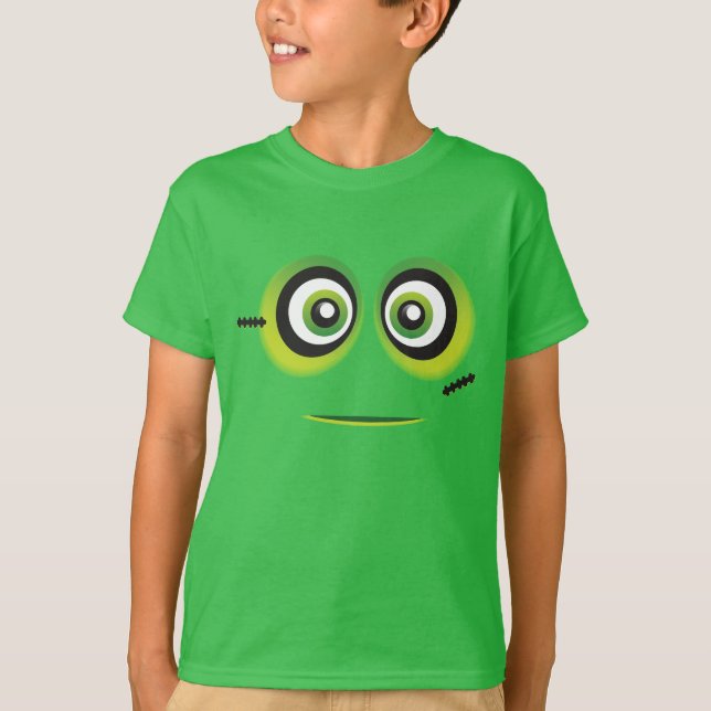 T-shirt Emoji vert de monstre de Lil (Devant)