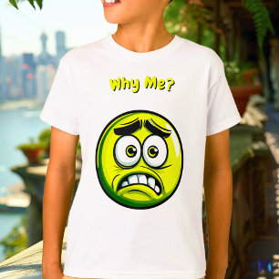 T-shirt Emoji Vert Préoccupé – Design Amusant et Expressif