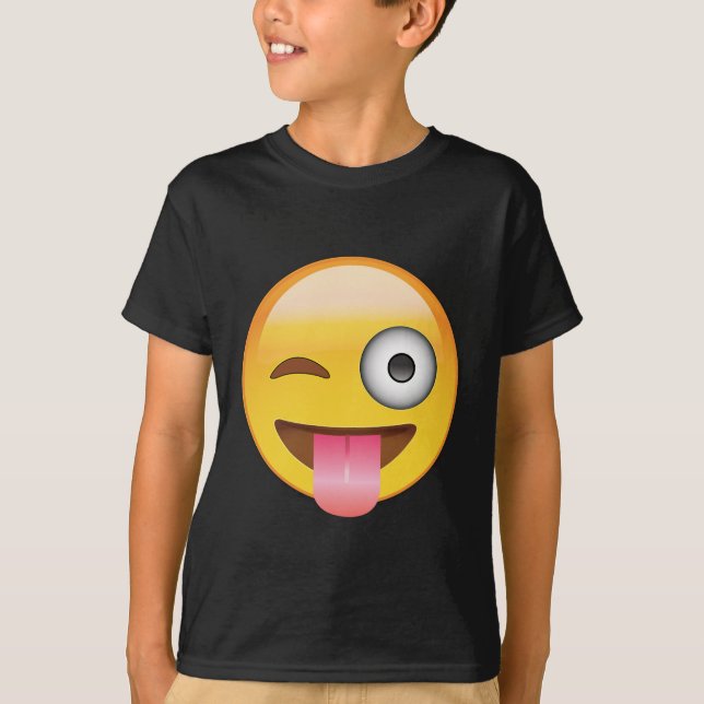 T-shirt Emoji - visage avec la langue (Devant)